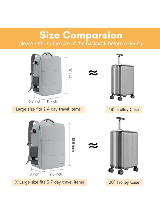 Womens Elephant Gray 15.6inch Laptop Mochila Flight Approved Daypack with Pocket main image 7